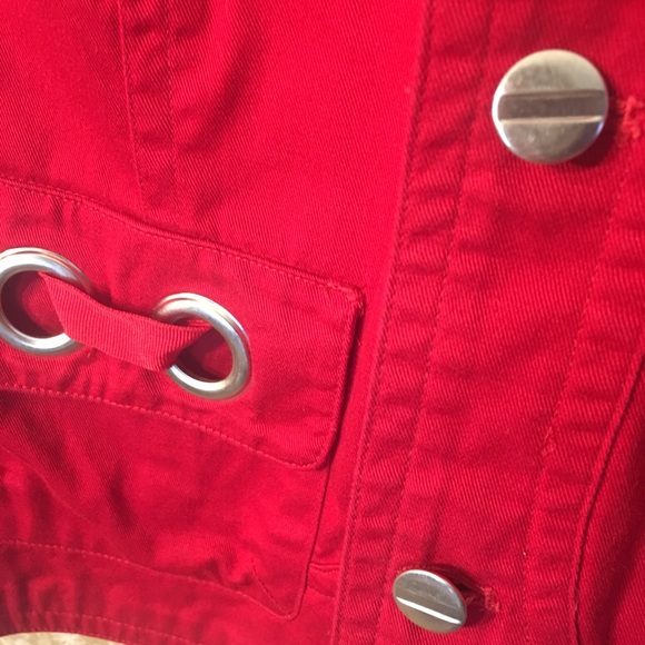 Christopher & Banks Bright Red Grommets Jacket L - Picture 7 of 8